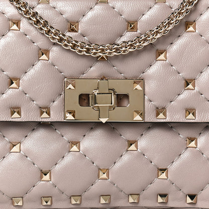 Valentino Garavani Nappa Small Rockstud Spike Shoulder Bag Poudre 7 of 11