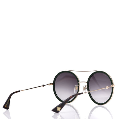 Gucci Round Frame Sunglasses GG0061S Gold Green 4 of 8