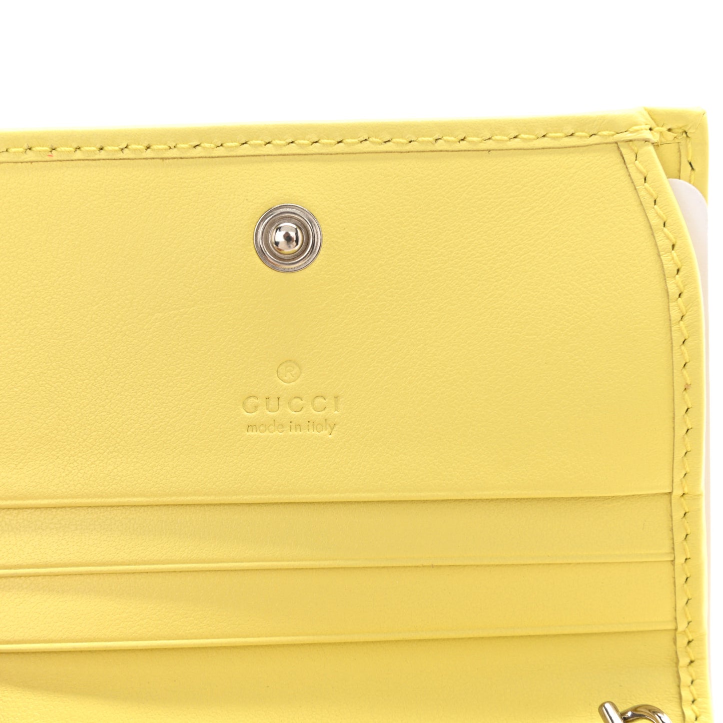 Calfskin Matelasse GG Marmont Mini Wallet On Chain Banana