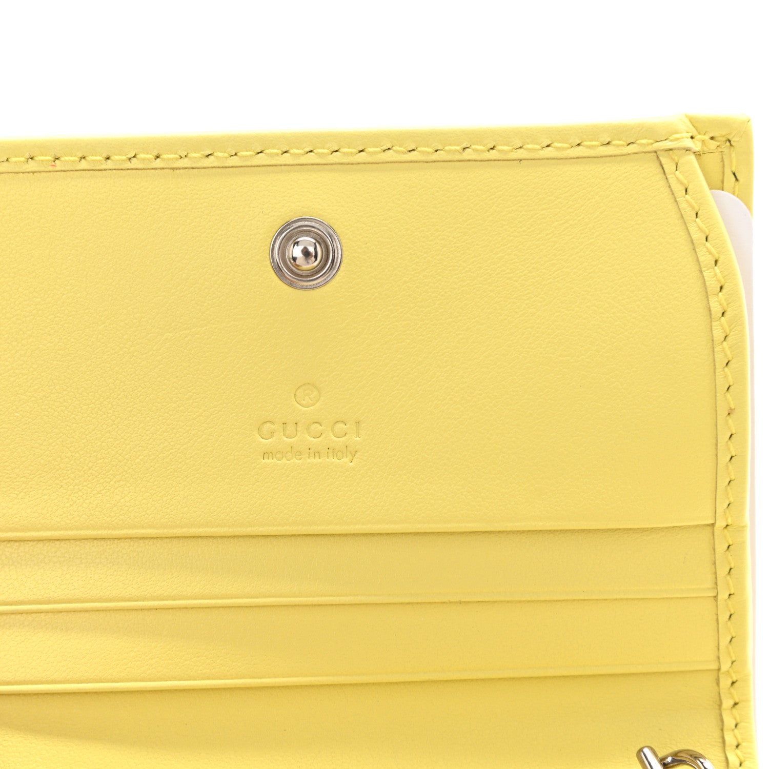 Gucci Calfskin Matelasse GG Marmont Mini Wallet On Chain Banana 7 of 10