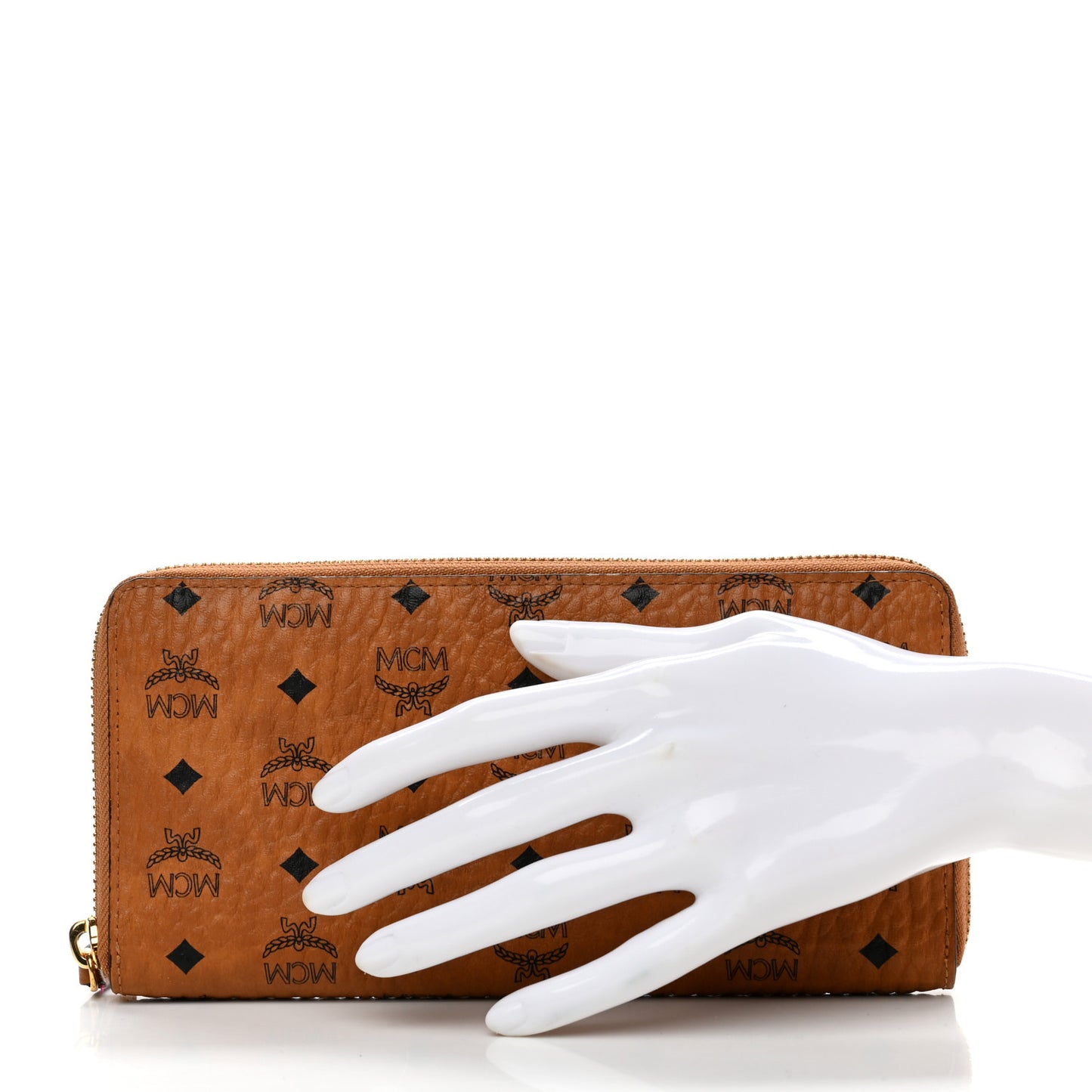 Visetos Large Zip Around Wallet Cognac