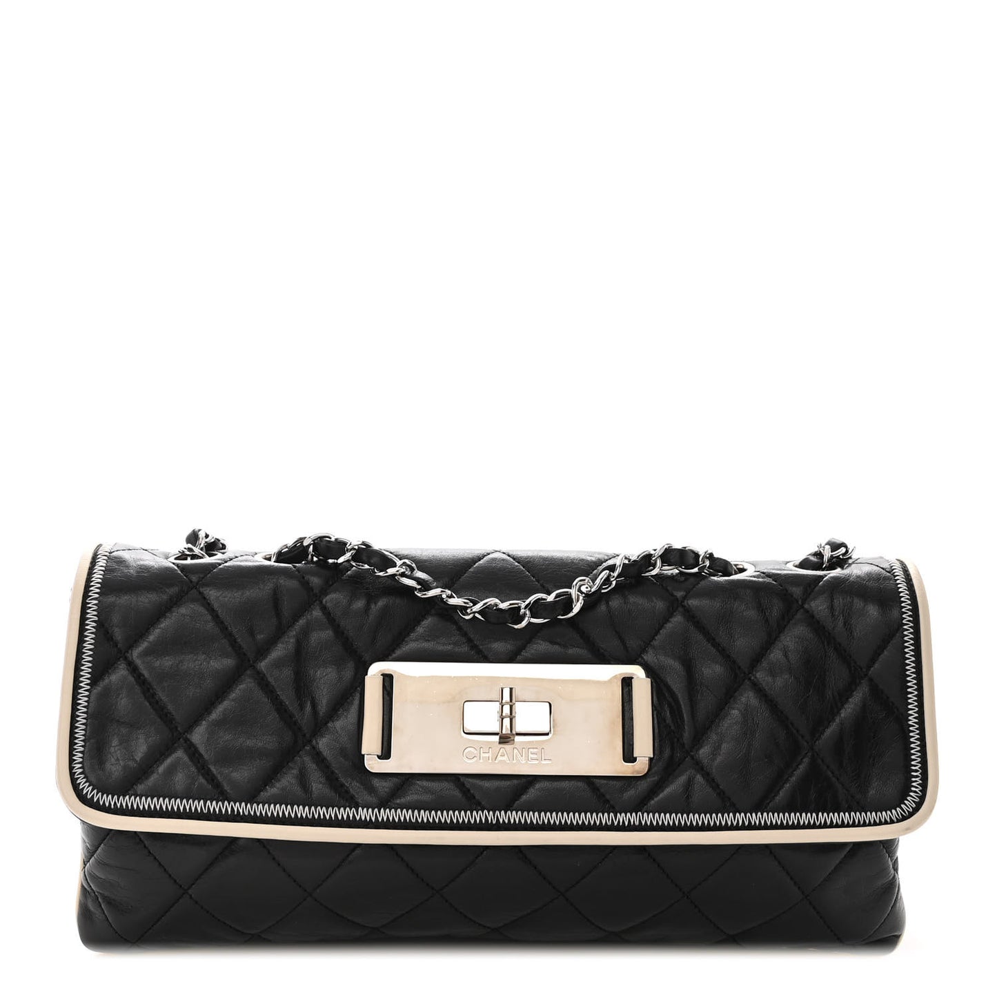 Lambskin East West Mademoiselle Flap Black