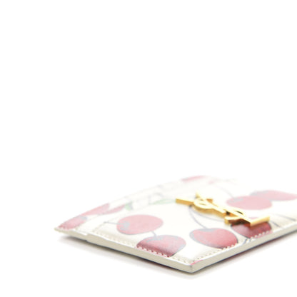 Saint Laurent Calfskin Monogram Cherry Credit Card Case 8 of 10