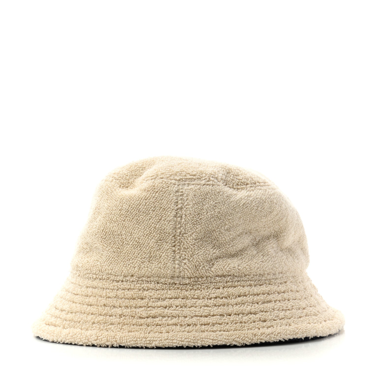 Chanel Cotton Terrycloth CC Cloche Bucket Hat M Beige Navy Blue 6 of 8