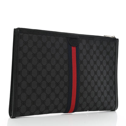 Gucci X BALENCIAGA BB Monogram Web Graffiti Ophidia Laptop Pouch Black 3 of 7