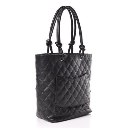 Chanel Calfskin Quilted Medium Cambon Tote Black White 3 of 15