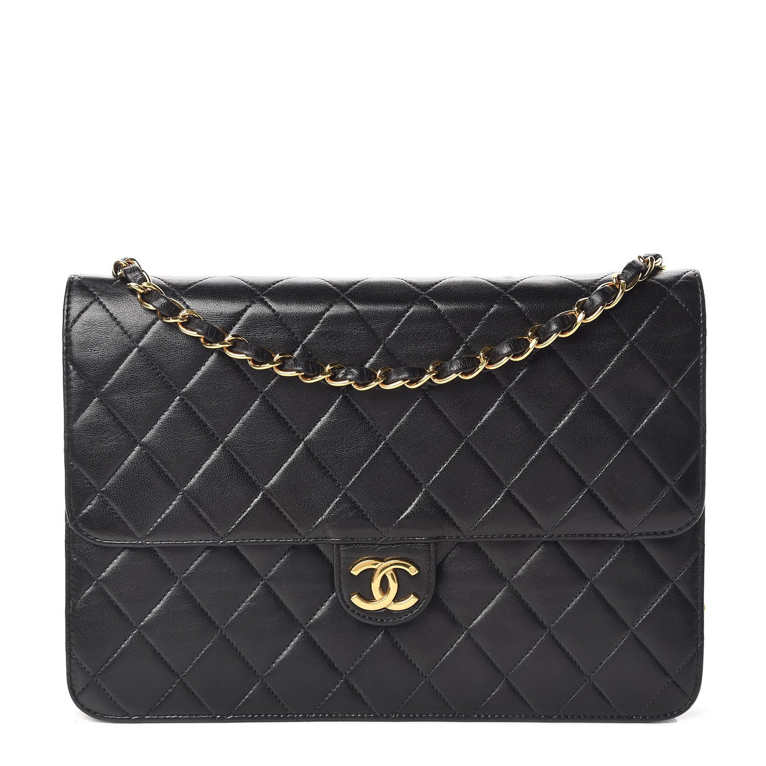 Chanel Lambskin Quilted Medium Single Flap Black 1 of 11