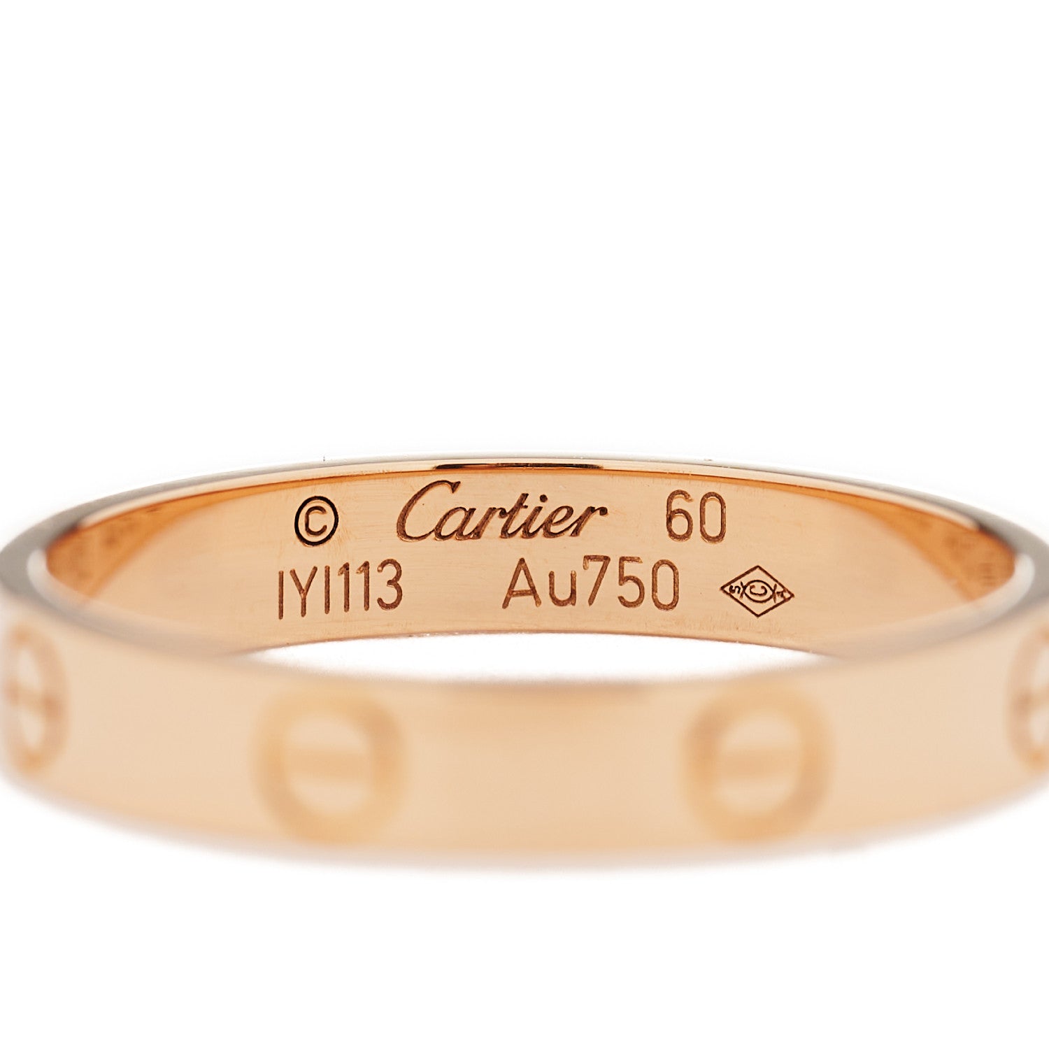 Cartier 18K Pink Gold 3.5mm LOVE Wedding Band Ring 60 9 4 of 5