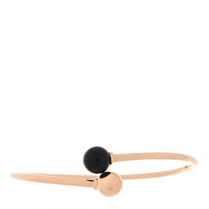 Tiffany 18K Rose Gold Black Onyx 8mm HardWear Ball Bypass Bracelet 1 of 3