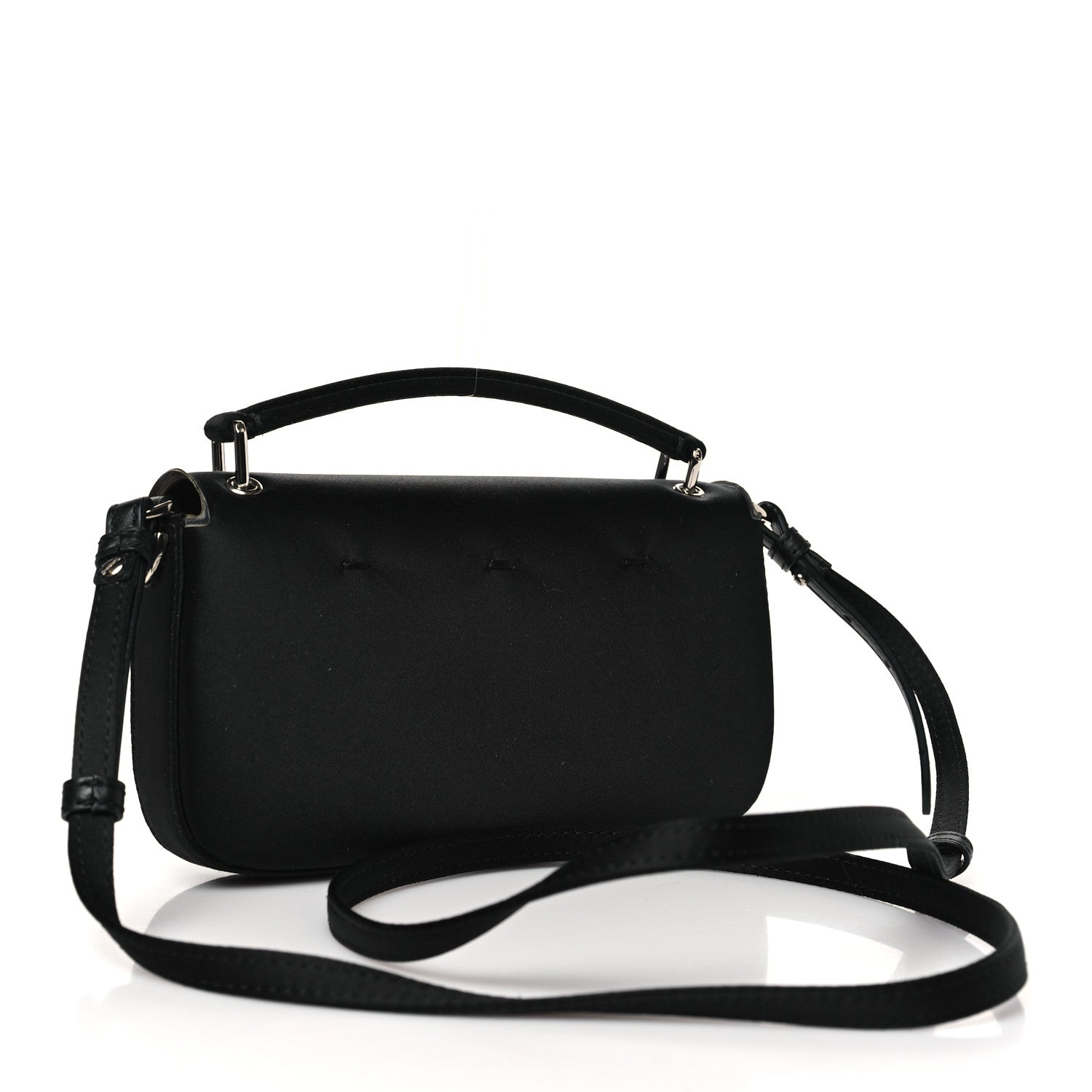 Fendi Silk Satin Phone Baguette Black 3 of 10