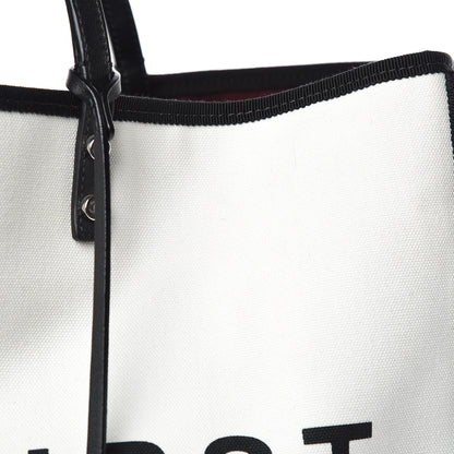 Chanel Canvas Calfskin Large Let's Demonstrate Tote White Black 11 of 13