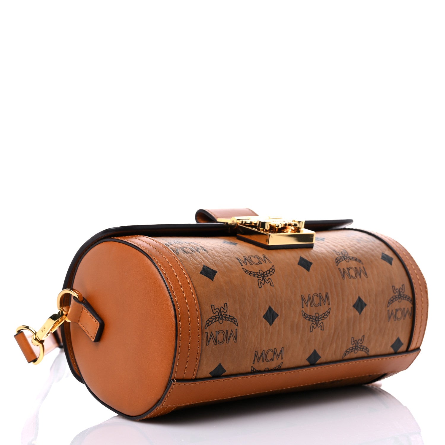 MCM Visetos Small Tracy Crossbody Bag Cognac 3 of 8