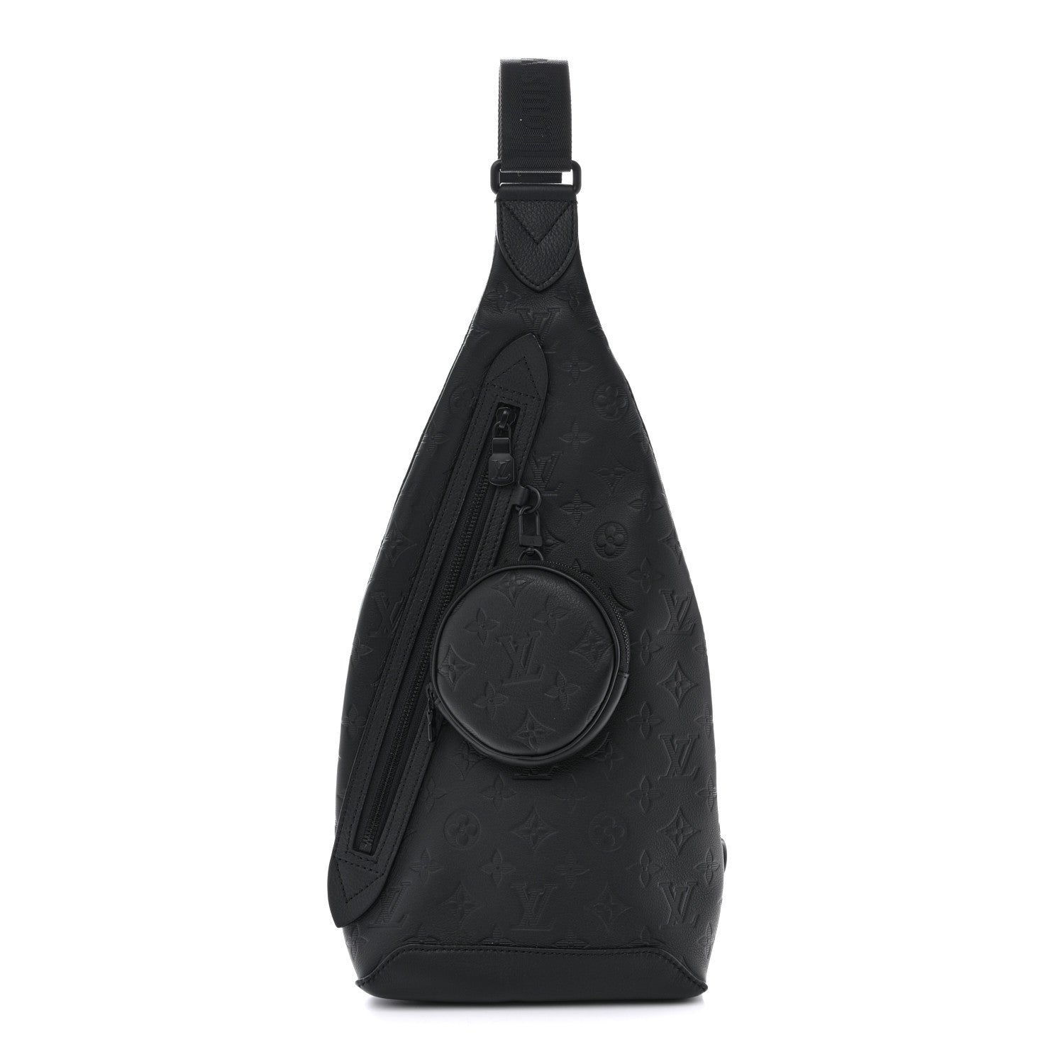 Louis Vuitton Calfskin Shadow Monogram Duo Slingbag Black 1 of 9