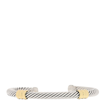David Yurman Sterling Silver 14K Yellow Gold 5mm Double Station Cable Classics Bracelet 1 of 3