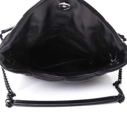 Saint Laurent Calfskin Quilted Medium Loulou Puffer Monogram Chain Satchel Black 5 of 10