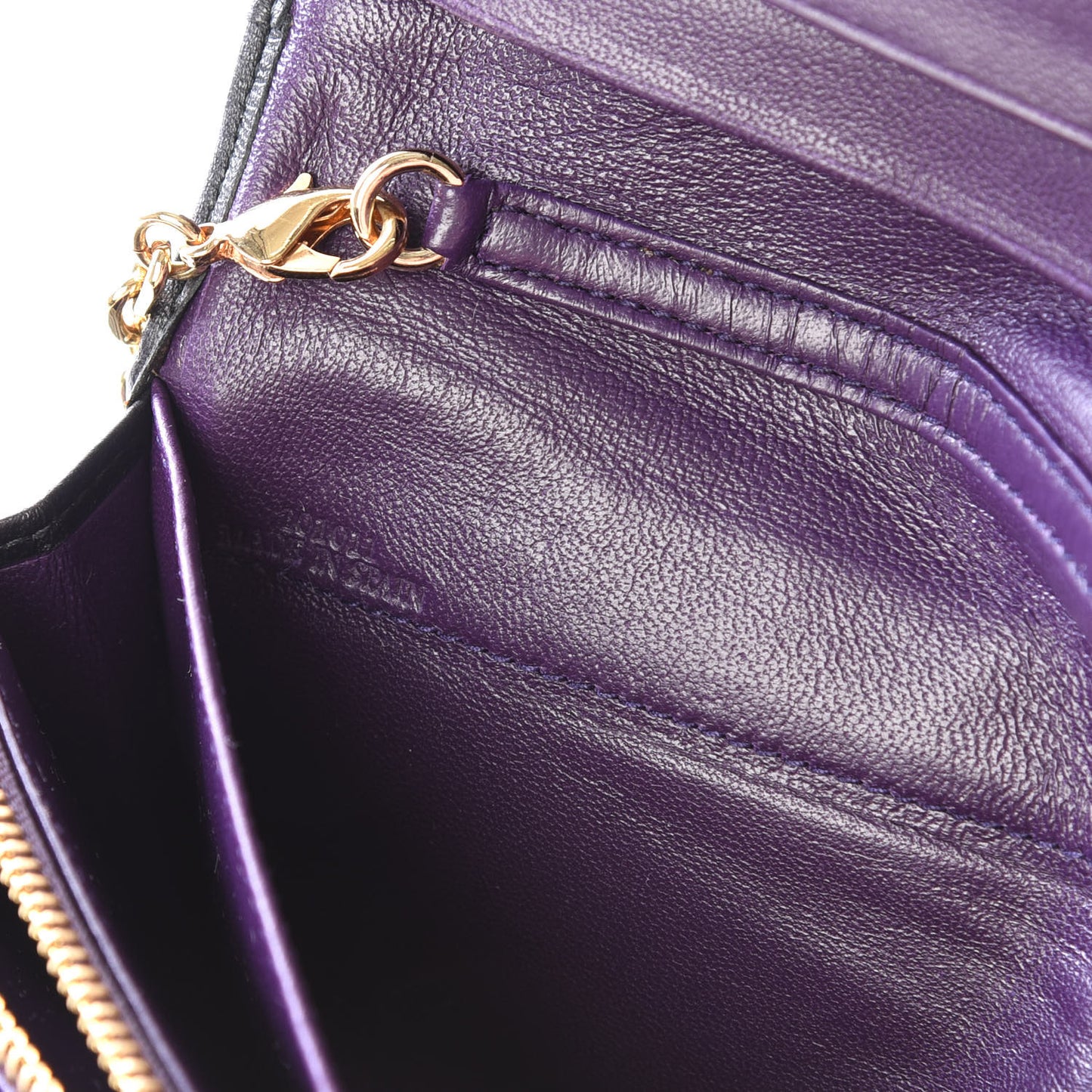 Nappa Bow Chain Wallet Black