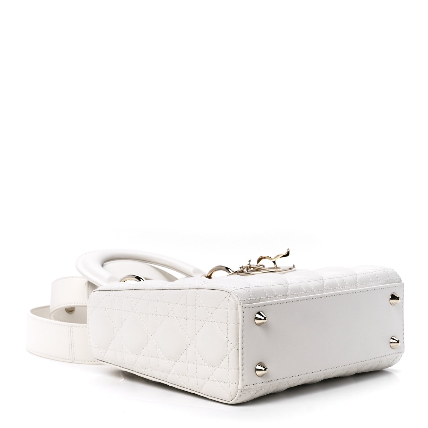 Lambskin Cannage Small My ABCDior Lady Dior White