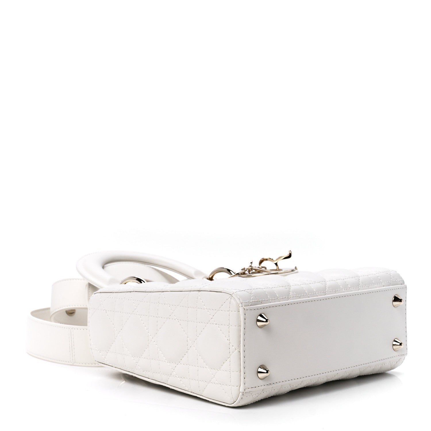 Christian Dior Lambskin Cannage Small My ABCDior Lady Dior White 3 of 11
