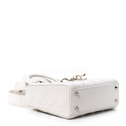 Christian Dior Lambskin Cannage Small My ABCDior Lady Dior White 3 of 11