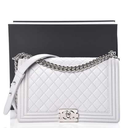 Chanel Lambskin Quilted New Medium Boy Flap Grey 10 of 10