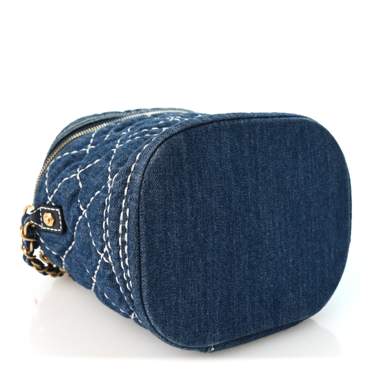 Denim Quilted Denim Trip Vanity Cosmetic Case Blue