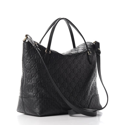 Gucci Guccissima Medium Bree Foldover Tote Black 2 of 9