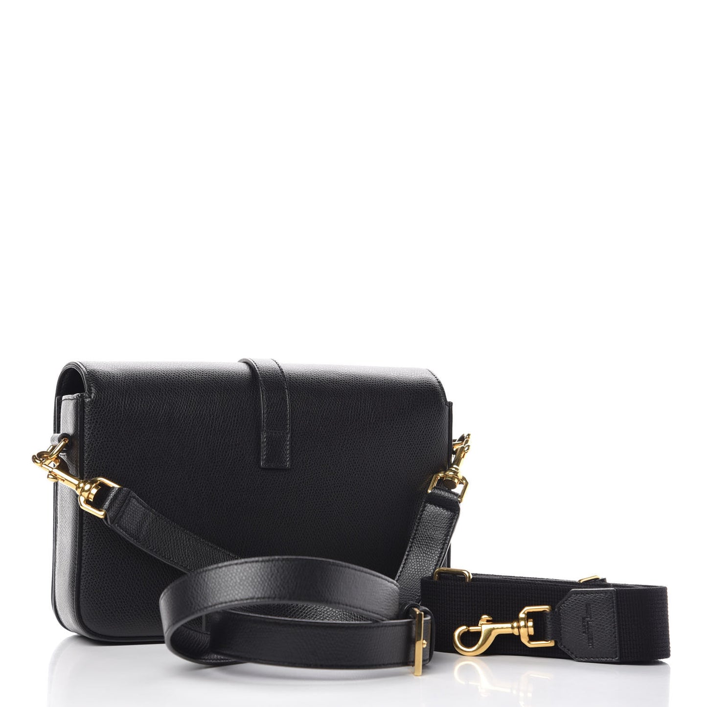 Textured Calfskin Medium Classic Monogram Universite Bag Black