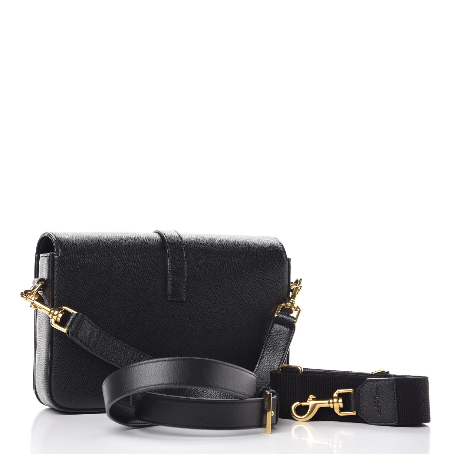 Saint Laurent Textured Calfskin Medium Classic Monogram Universite Bag Black 3 of 12