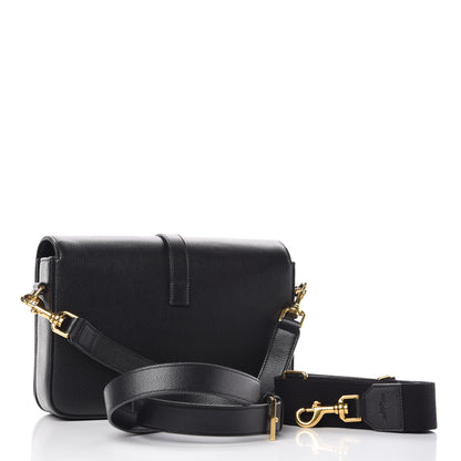 Saint Laurent Textured Calfskin Medium Classic Monogram Universite Bag Black 3 of 12