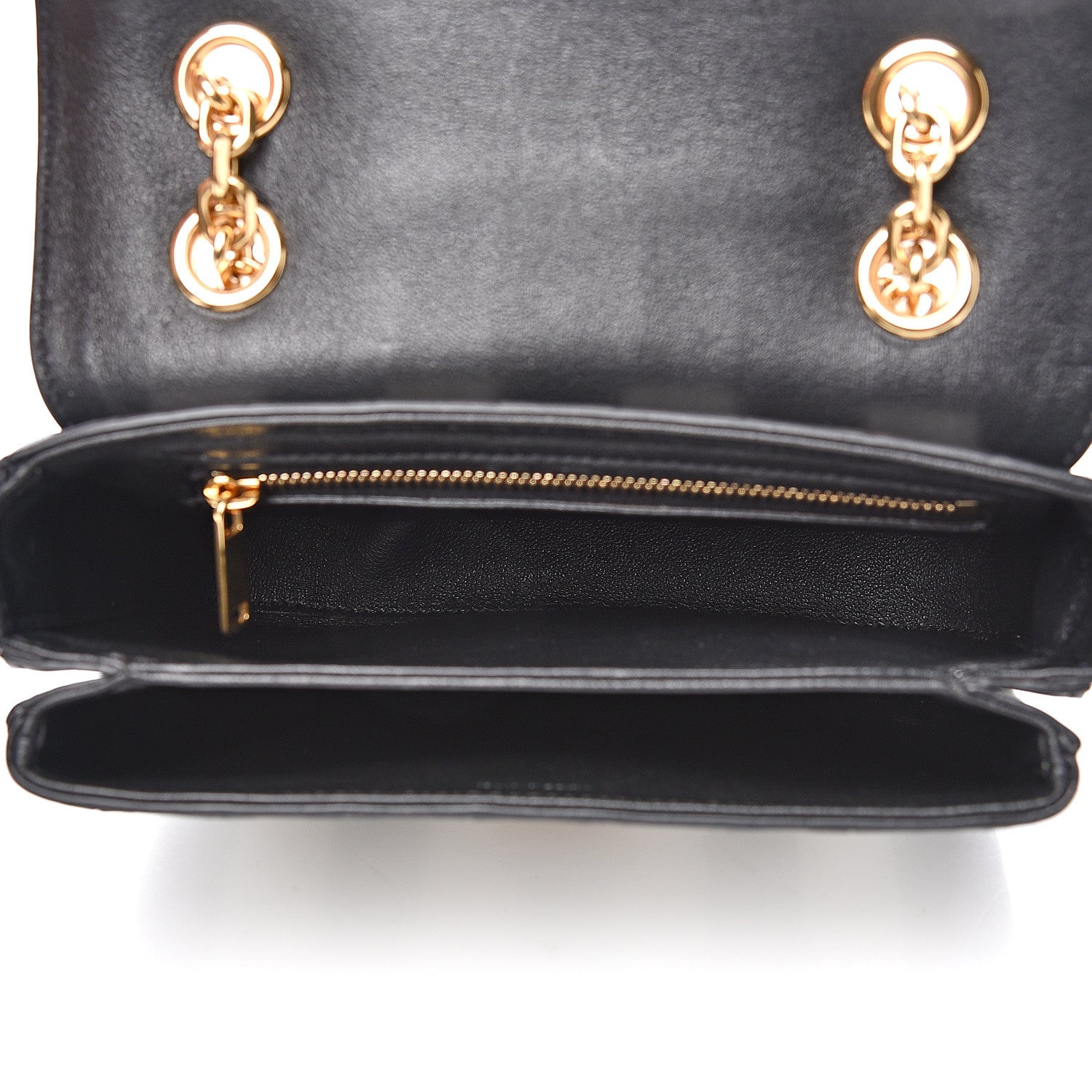 Celine Shiny Calfskin Stripes Small C Bag Black 4 of 8