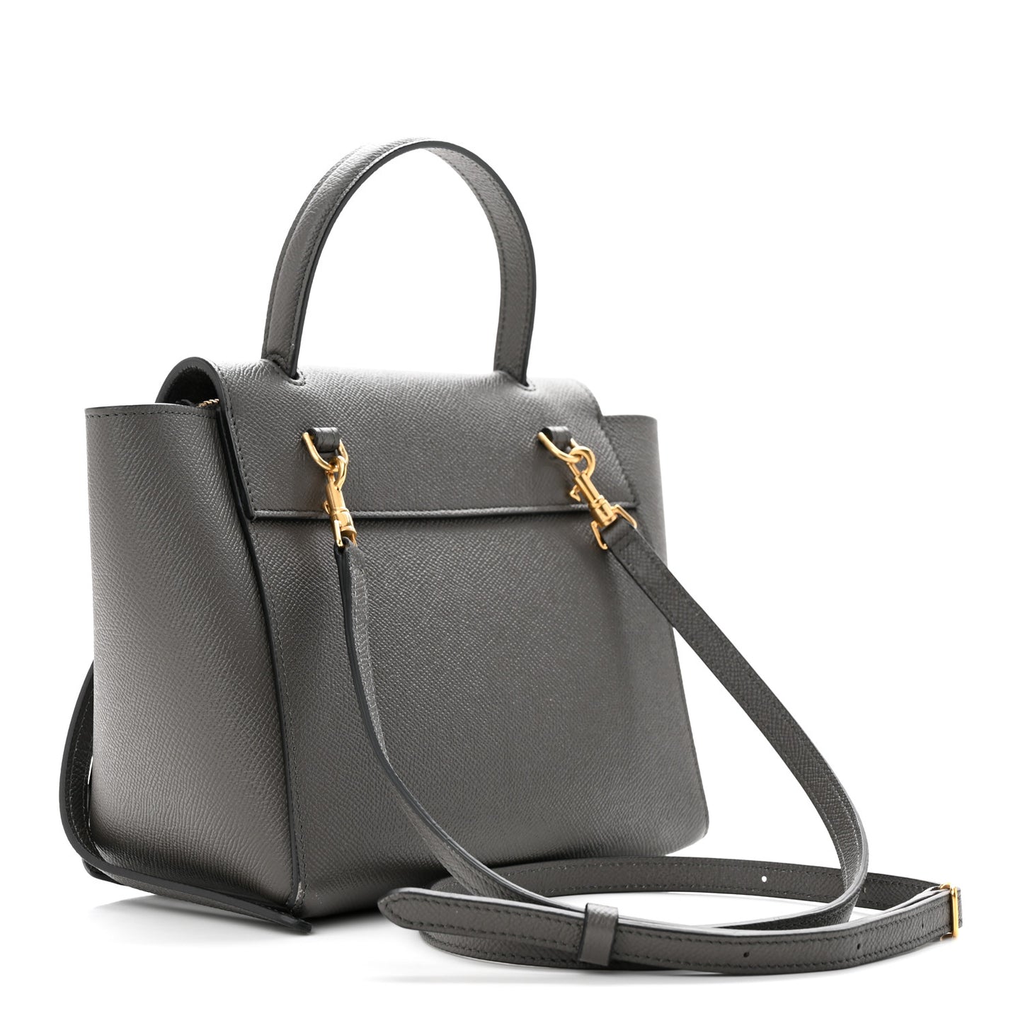 Grained Calfskin Nano Belt Bag Grey