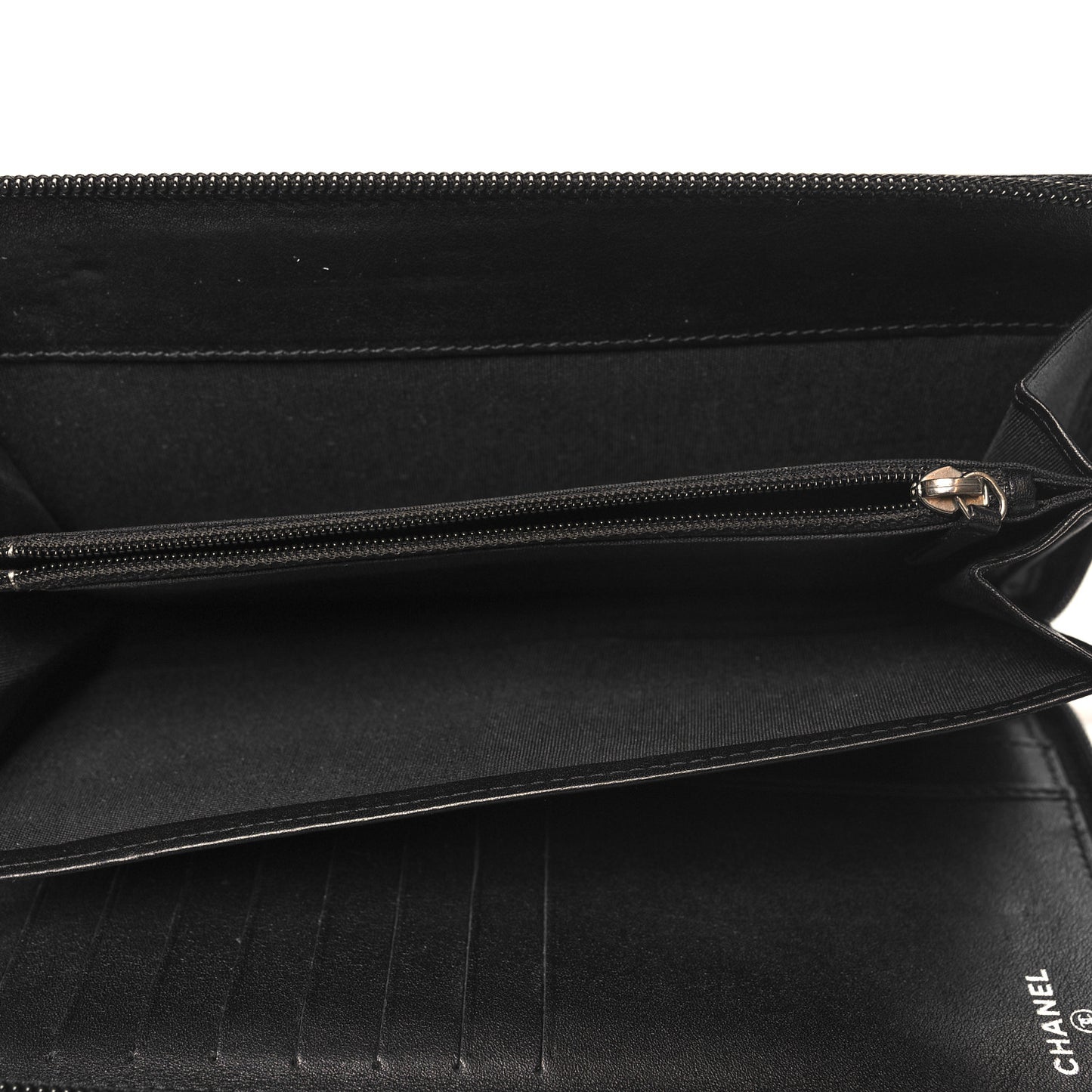 Caviar Large Timeless CC Zip Around Organizer Wallet Black