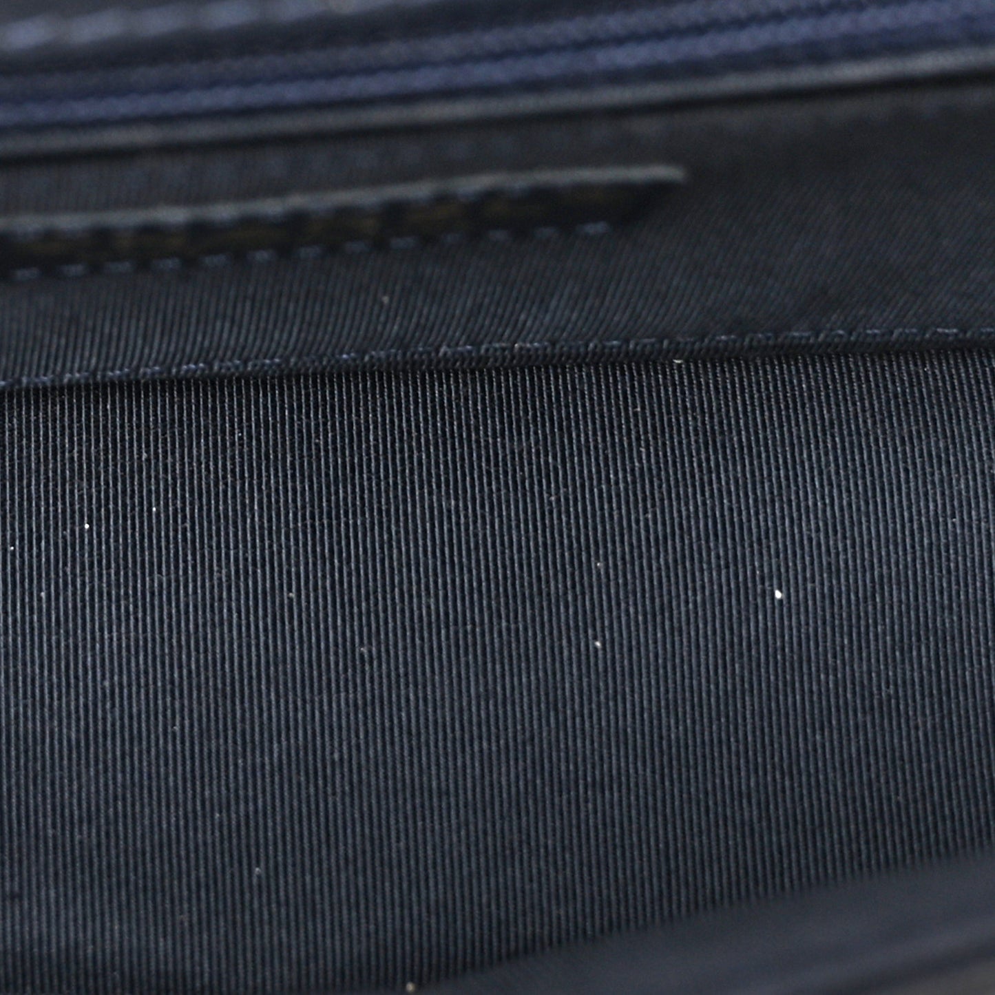 Calfskin Chevron Quilted Mini Statement Flap Navy Blue