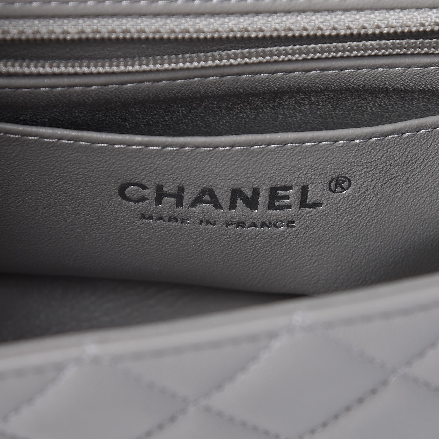 Chanel Lambskin Quilted Mini Rectangular Flap Grey 6 of 11