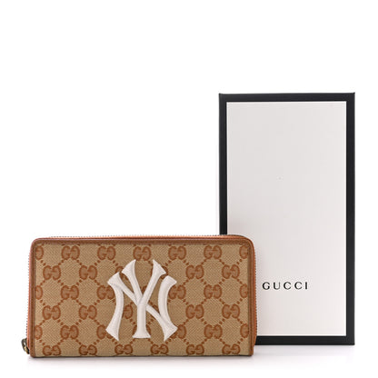 Gucci X MLB GG Monogram NY Yankees Zip Around Wallet Beige Ruggine Ivory 12 of 12