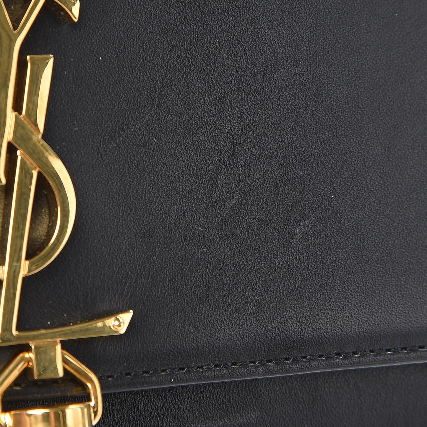 Smooth Calfskin Classic Monogram Kate Tassel Chain Wallet Black