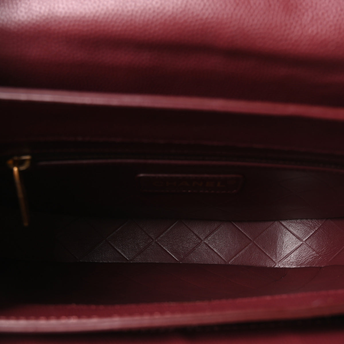 Caviar Quilted Medium Moon Messenger Burgundy