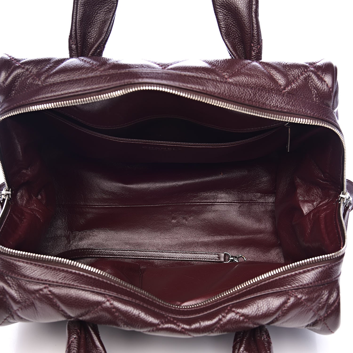 Chanel Caviar Quilted CC Timeless Bowler Burgundy 5 of 18