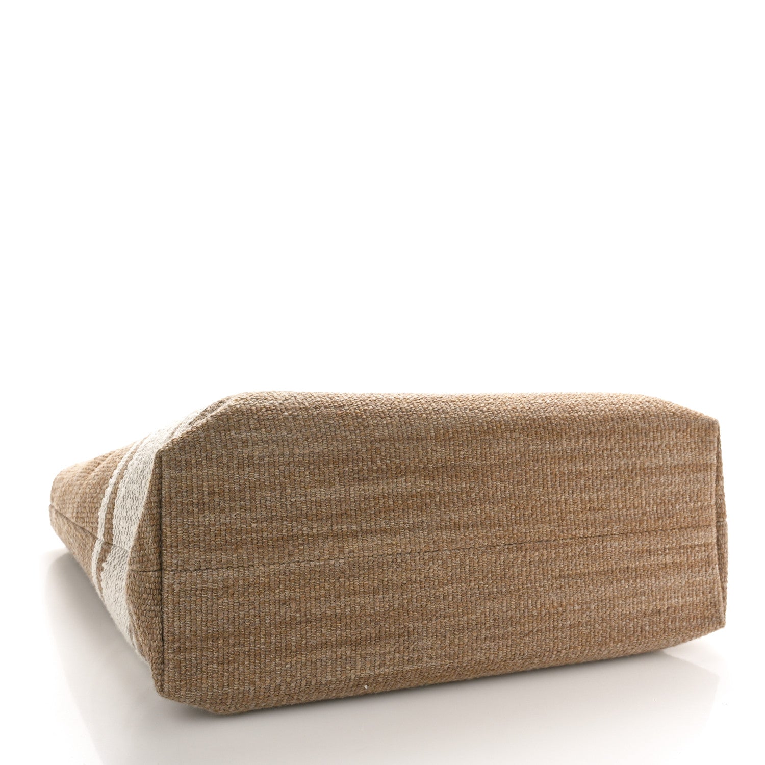 Celine Textile Calfskin Horizontal Cabas Beige Tan 4 of 10