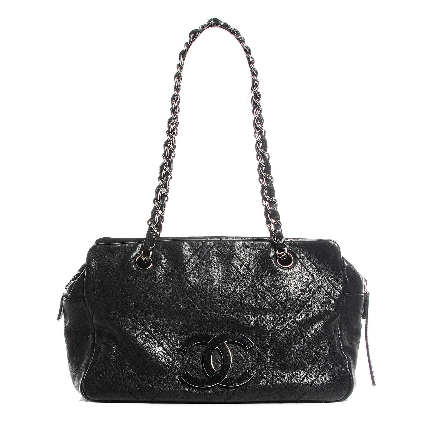 Chanel Calfskin Small Diamond Stitch Tote Black 1 of 7