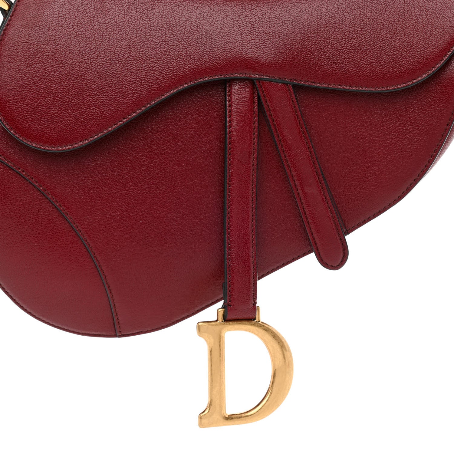 Christian Dior Grained Calfskin Saddle Bag Red 8 of 14