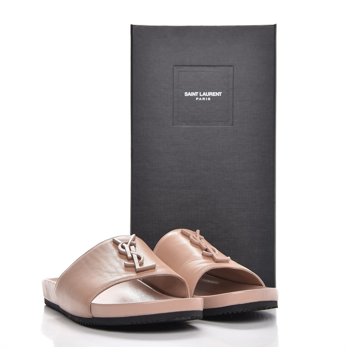 Lambskin Joan Slide Sandals 38 Nude