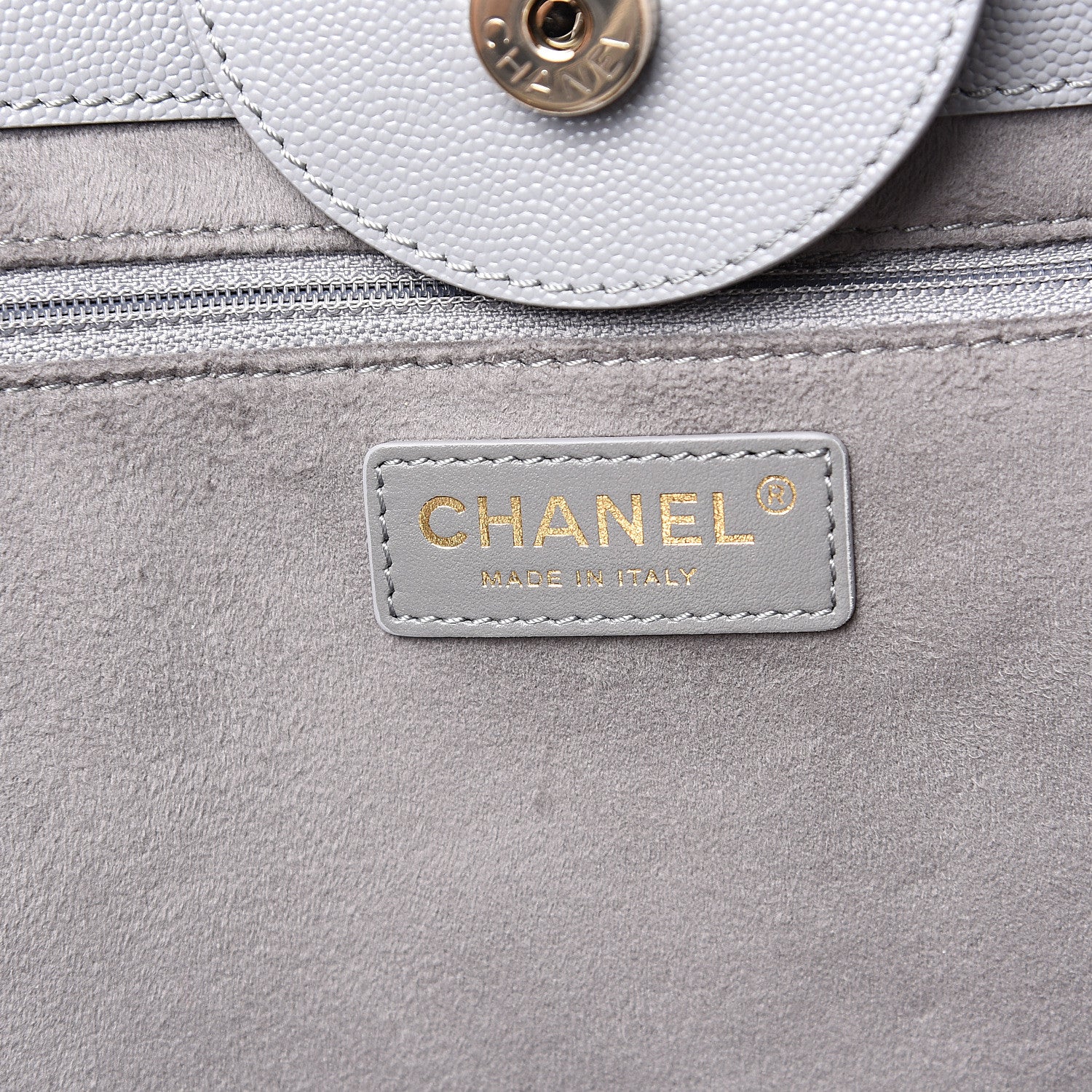 Chanel Caviar Studded Medium Deauville Tote Grey 5 of 9