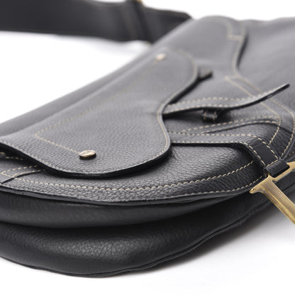 Christian Dior Grained Calfskin Double Saddle Bag Black 6 of 10