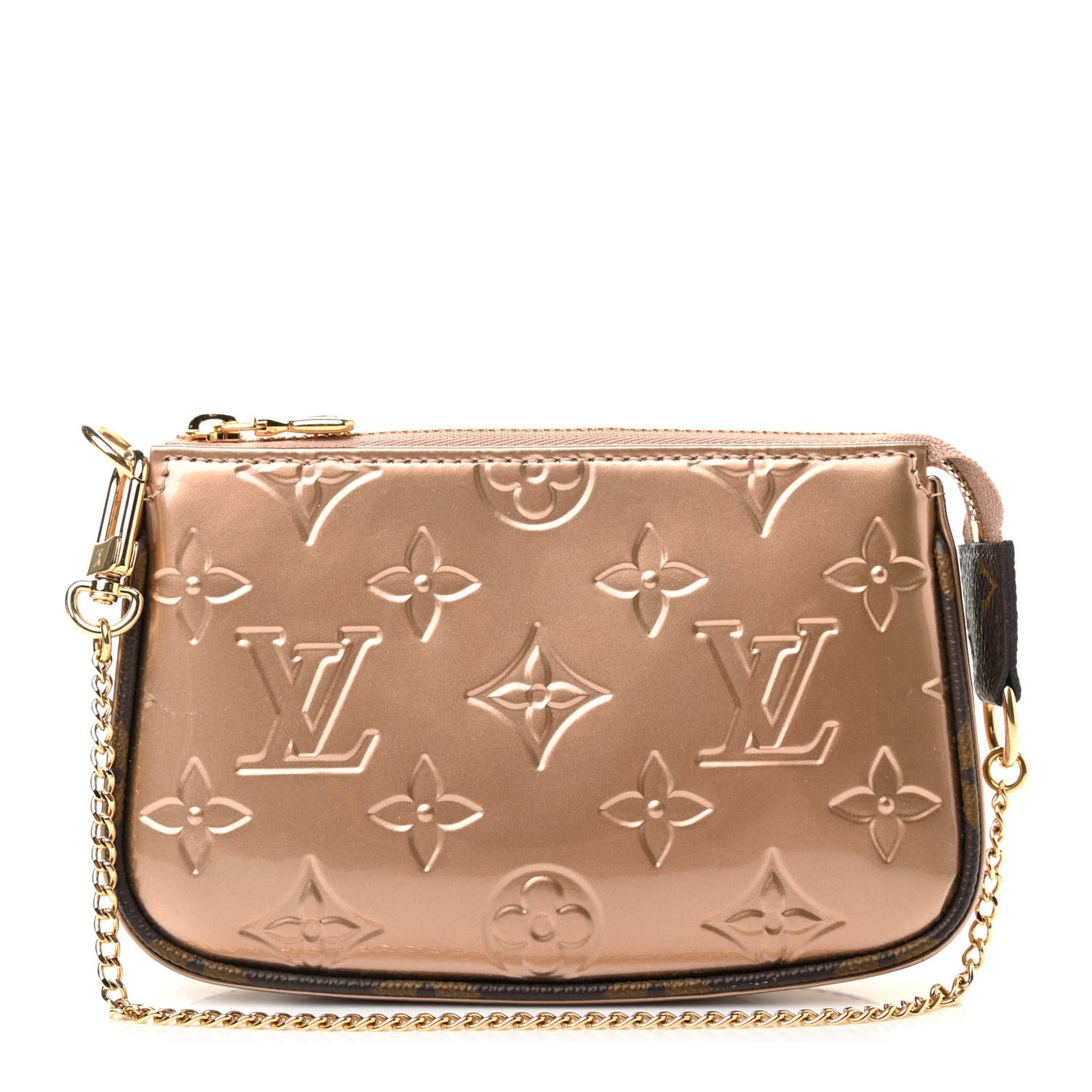 Metallic Vernis Mini Pochette Accessories Rose Gold