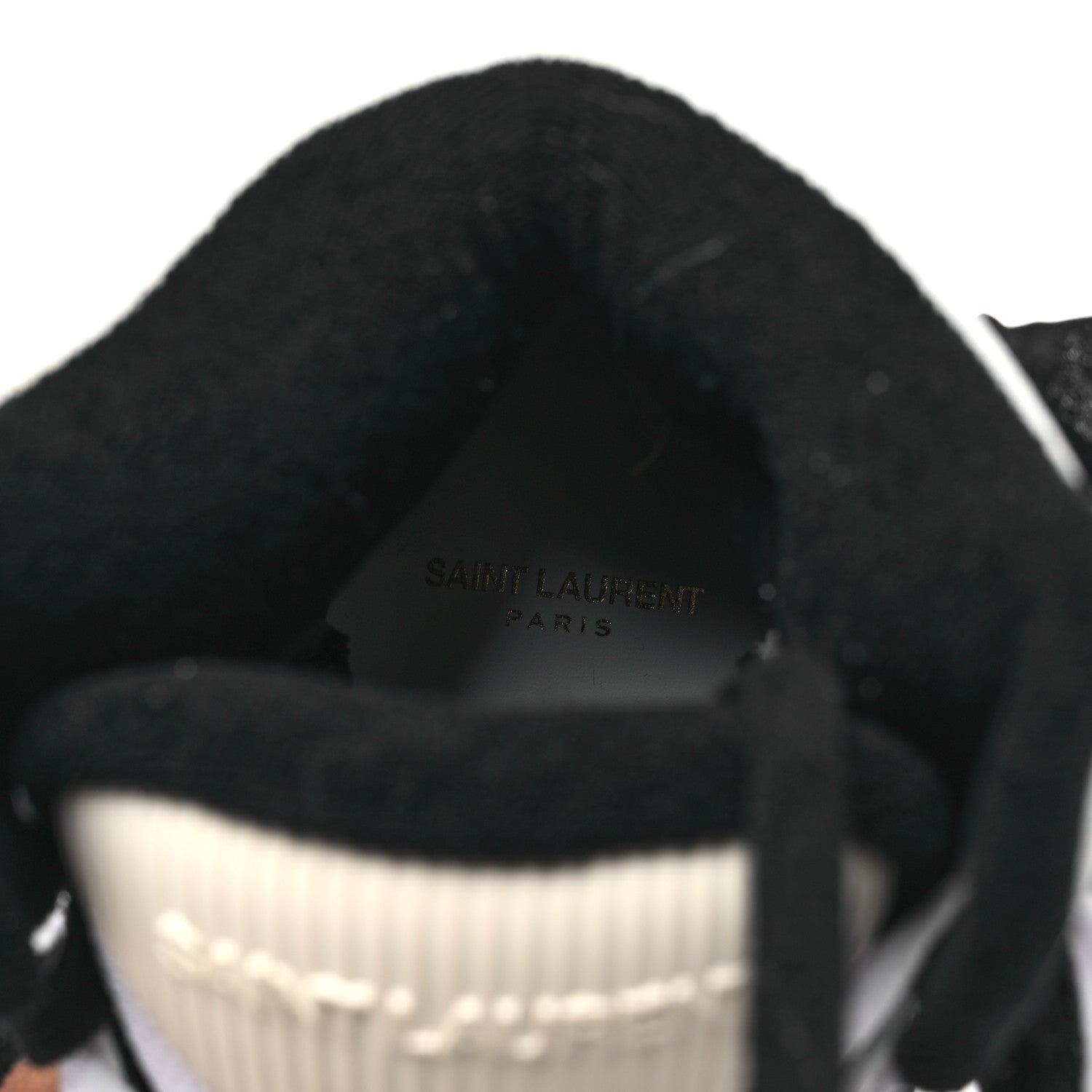 Saint Laurent Calfskin Smith High Top Sneakers 41 White Black 9 of 11