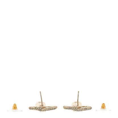 Chanel Crystal Pearl CC Drop Earrings Gold 3 of 5