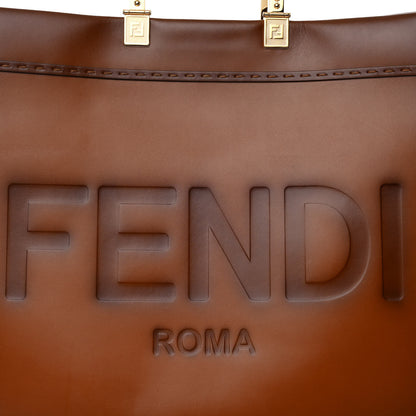 Fendi Vitello King Tamponato Large Fendi Sunshine Shopper Tote Cuoio 7 of 9