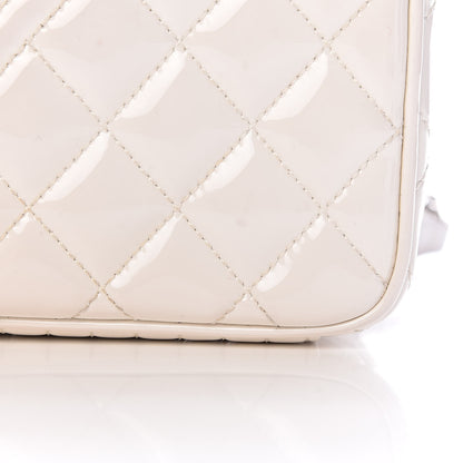 Chanel Patent Quilted Small Coco Boy Flap White 11 of 13