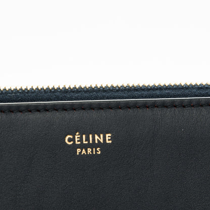 Celine Smooth Calfskin Perforated Bi-Color Clutch Pouch Navy Blue 7 of 8